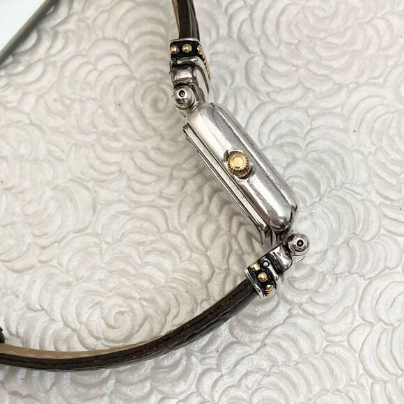 Vintage Ecclissi Sterling Silver Watch with Turquoise Dial and Gold-tone Accents - Picture 10 of 15